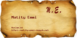 Matity Emmi névjegykártya